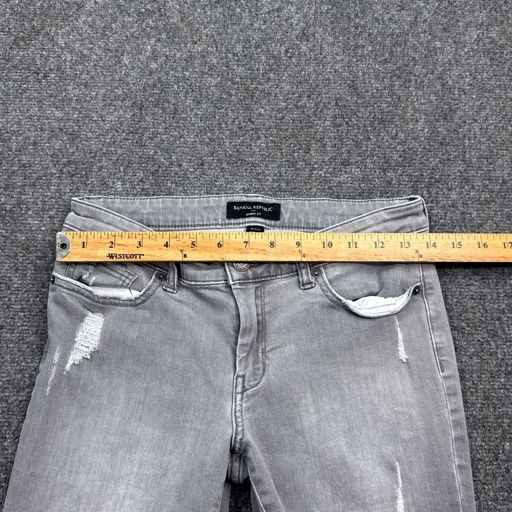 Banana Republic Skinny Fit Jeans Womens Sizeโ 28 / 6 Gray Distressed Stretch - Picture 14 of 16